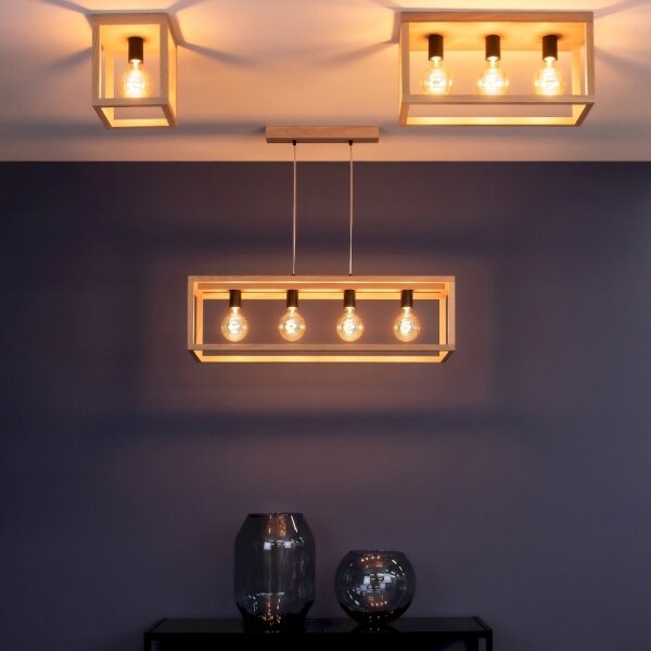 Spot-Light 9154174 - Плафон KAGO 1xE27/60W/230V матов дъб