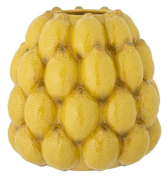 Жълта глинена ръчно рисувана ваза (височина 22 cm) Limone – Bloomingville