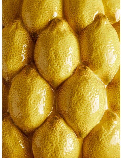 Жълта глинена ръчно рисувана ваза (височина 22 cm) Limone – Bloomingville