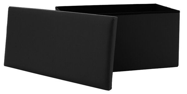 Пейка с кутия за съхранение за антре Cooperation от еко кожа черен 76x38x38см
