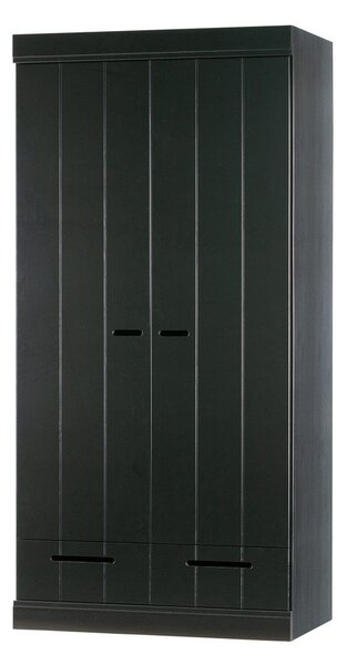 Гардероб от черен бор 94x195 cm Connect - WOOOD