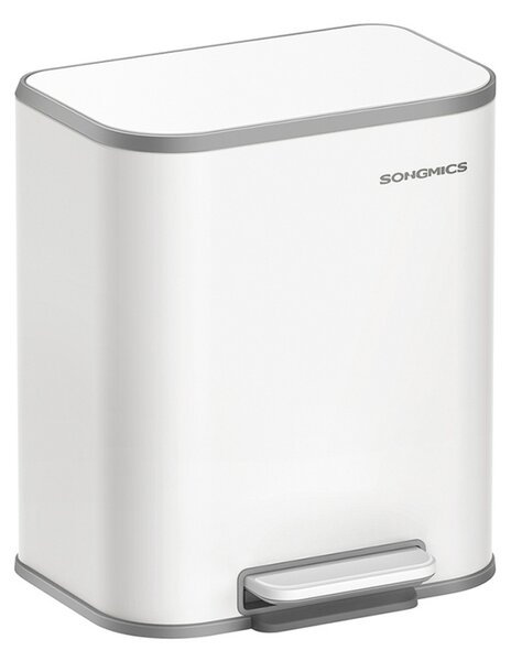 Кош за боклук Songmics бял 36.6x30x42.5 см