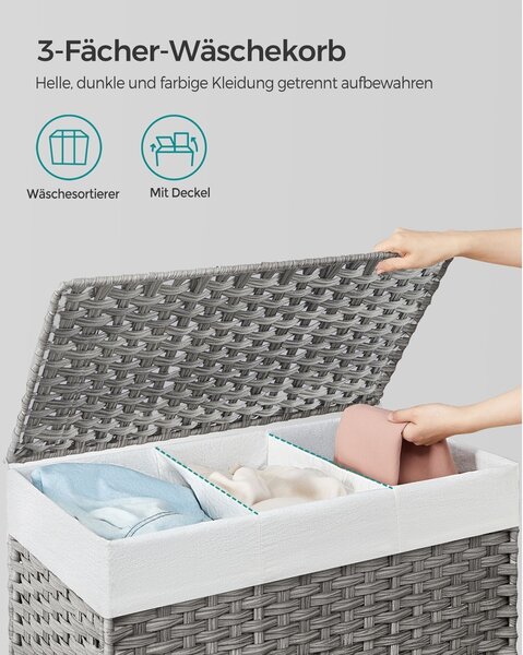 Кош за пране Songmics Сив 70x36x66 см