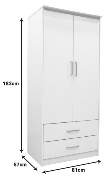 Гардероб за спалня Olympus A Pako World White 81x57x183 cm