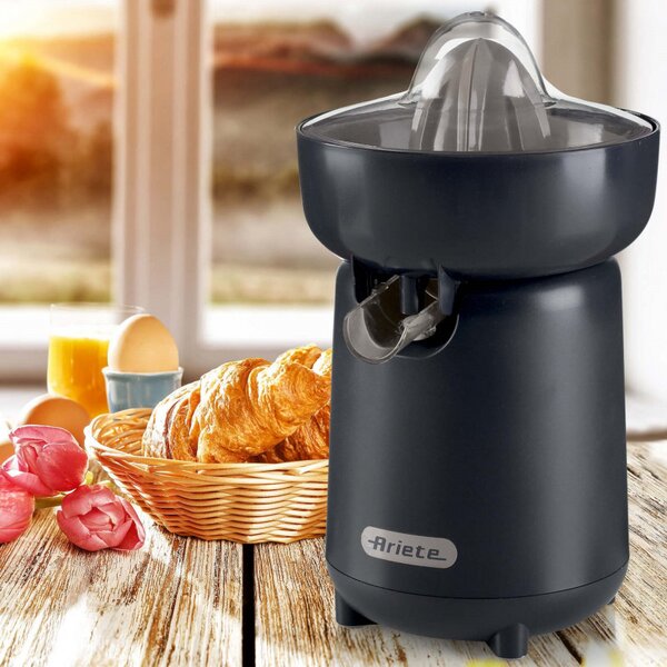 Цитрус преса Ariete BREAKFAST 0417/00, 40W, Защитно покритие, 2 подвижни конуса, Отваряне и затваряне на чучура, Тъмносив