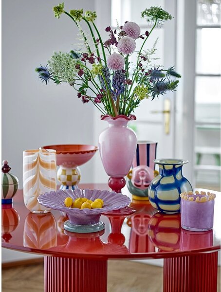 Розова стъклена ваза (височина 34 cm) Frills – Bloomingville