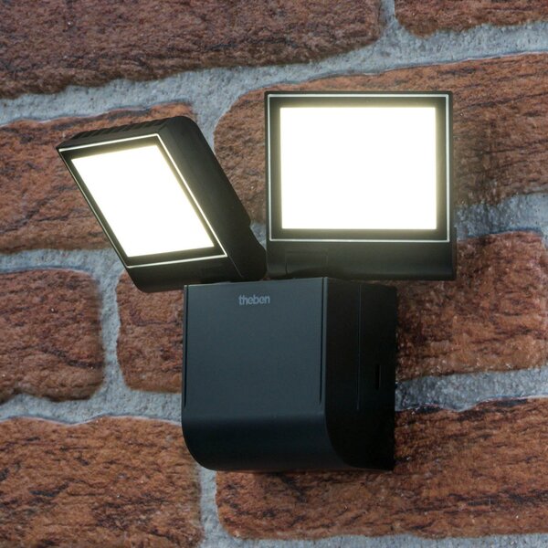 Theben LED външна стенна лампа theLeda S17-100L, черна, 2 светлини, Черен, Пластмаса