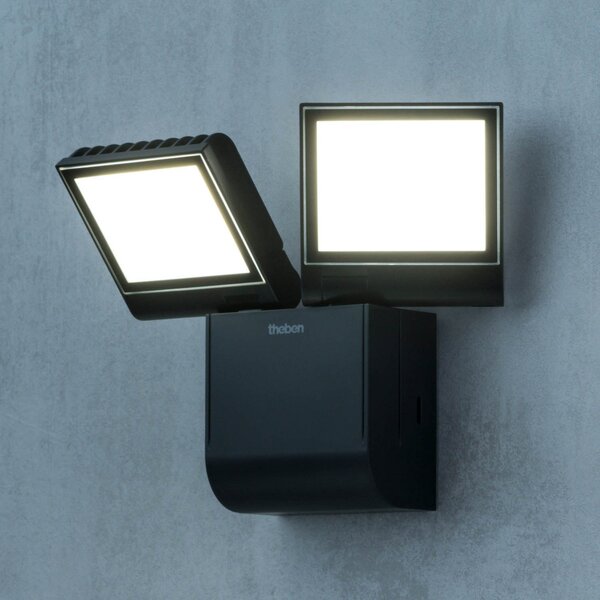 Theben LED външна стенна лампа theLeda S17-100L, черна, 2 светлини, Черен, Пластмаса