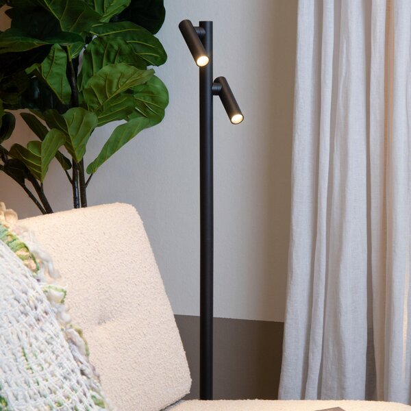 Lucide Antrim LED акумулаторна подова лампа, черна, 2 светлини, IP54, с възможност за, Затъмняване, Черен, Дневна/трапезария, Алуминий, Модерен