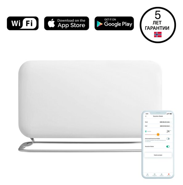 Конвектор за под Mill CO1200WIFI3, 1200W, 18 м2, Wi-Fi + App, Темп калибрация, Отворен прозорец, Детска защита, Защита при преобръщане, Бял