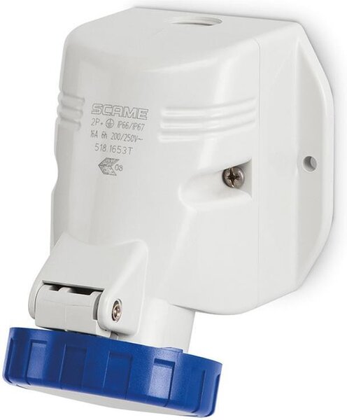 Scame Промишлен контакт 2P+Е 32A IP66 серия Optima Top M32 открит монтаж - 518.3253T