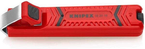 Knipex Кабелен нож, за изолация Ø4-16мм, червена ръкохватка 130мм, с фиксатор, - K162016SB