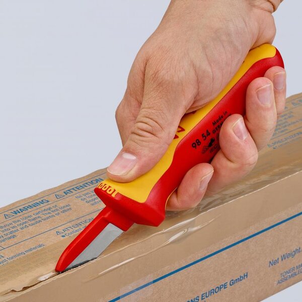 Knipex Кабелен нож с предпазител, VDE 1000V жълто-червена ръкохватка 190мм, - K9854