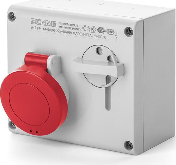 Scame Промишлен контакт 3P+N+Е 32A IP44 с механична блокировка серия Omnia - 500.3287