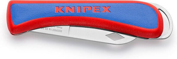 Knipex Сгъваем нож за електротехници, синьо-червена ръкохватка 120мм, - K162050SB