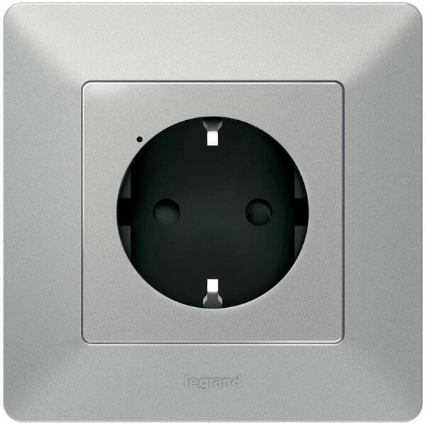 Netatmo Контакт шуко 16A Smart Valena Life Алуминий с рамка Legrand - 752394
