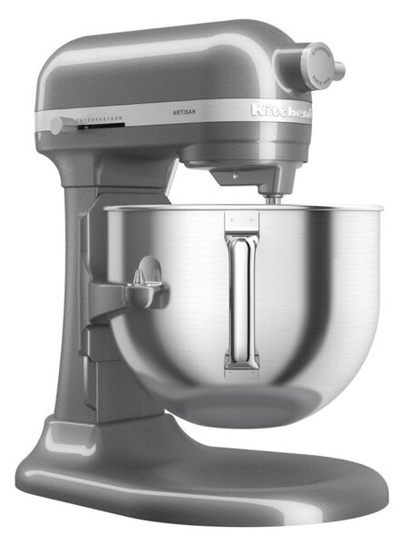 Планетарен миксер KitchenAid Artisan 5KSM70SHXEMS Medallion silver, 375 W, 6.6 л, 11 скорости, 67 точки на допир, Повдигане на купата, Специална скорост Fold, Flex Edge, Сив металик