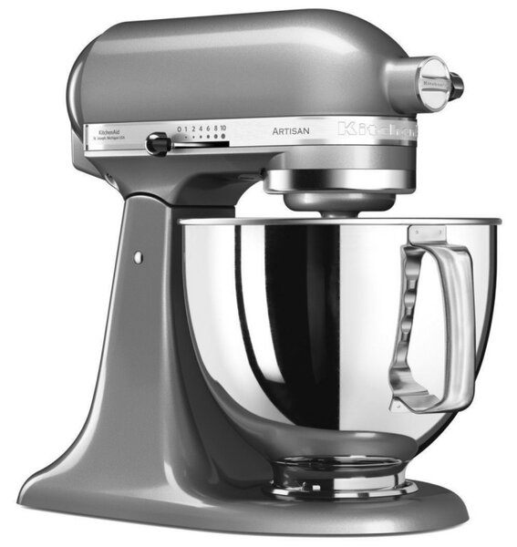 Планетарен миксер KitchenAid Artisan Elegance 5KSM125ECU Contour silver, 300W, 4.8 л, Direct drive, 10 скорости, Сив металик
