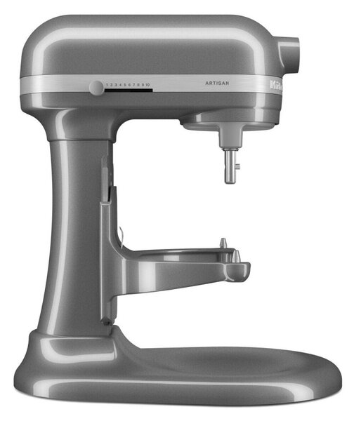 Планетарен миксер KitchenAid Artisan 5KSM70SHXEMS Medallion silver, 375 W, 6.6 л, 11 скорости, 67 точки на допир, Повдигане на купата, Специална скорост Fold, Flex Edge, Сив металик
