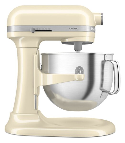 Планетарен миксер KitchenAid Artisan 5KSM70SHXEAC Almond cream, 375 W, 6.6 л, 11 скорости, 67 точки на допир, Повдигане на купата, Специална скорост Fold, Flex Edge, Крем