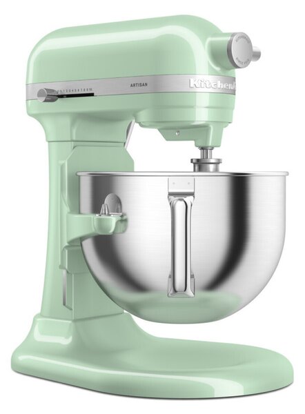 Планетарен миксер KitchenAid Artisan 5KSM60SPXEPT Pistachio, 375 W, 5.6 л, 11 скорости, 67 точки на допир, Повдигане на купата, Специална скорост Fold, Светлозелен