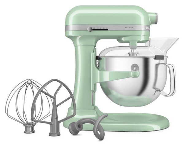 Планетарен миксер KitchenAid Artisan 5KSM60SPXEPT Pistachio, 375 W, 5.6 л, 11 скорости, 67 точки на допир, Повдигане на купата, Специална скорост Fold, Светлозелен