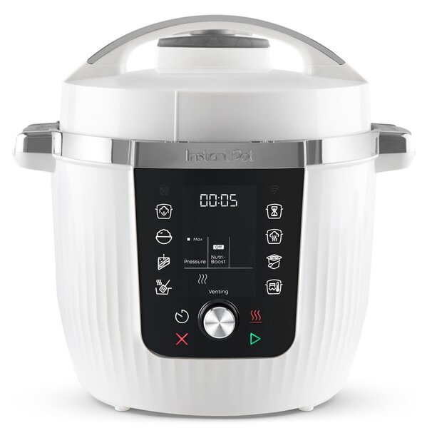 Мултикукър Instant Pot Pro Max, 1200W, 5.7 л, 105 kP, 10 програми, Nutriboost, WiFi, LCD дисплей, Неръждаема стомана, Бял/матов