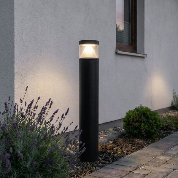 Lucande LED лампа за стълб Darja, антрацит, метал, 100cm, IP54, Сив, Метал, Модерен