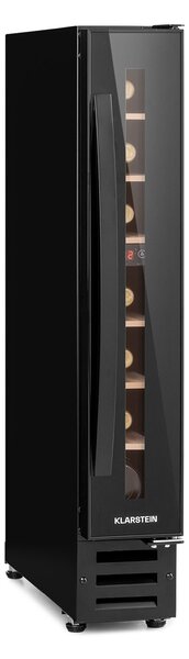 Klarstein Vinovilla 7, built-in, Uno Onyx, вграден охладител за вино, черно стъкло, неръждаема стомана