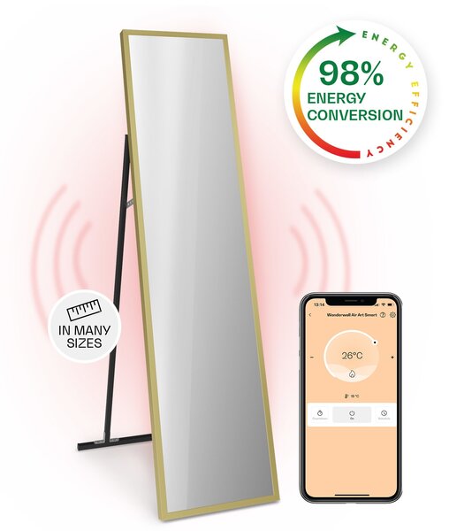 Klarstein La Palma 900 smart, Интелигентен инфрачервен отоплител, 40x160cm, 900W, Стойка за огледало