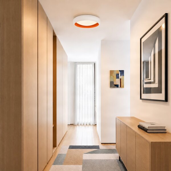 Lindby LED таванна лампа Serava, бяла, Ø 60 см, с регулиране на яркостта, Затъмняване, Бял, Дневна/трапезария, Пластмаса, Модерен