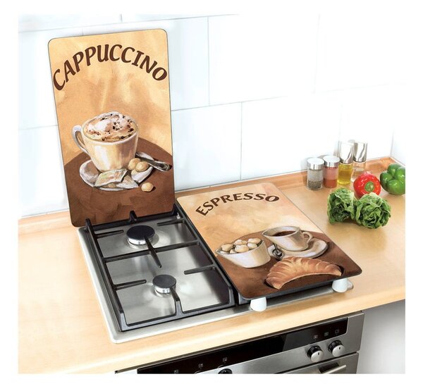 Комплект от 2 стъклени капака за готварска печка Coffee - Wenko