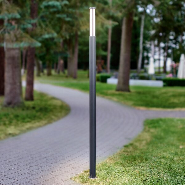 Lucande LED външно осветление Sidny, 220 cm, антрацит, IP54, Черен, Метал, Модерен