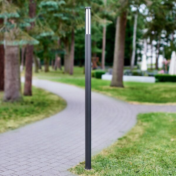 Lucande LED външно осветление Sidny, 220 cm, антрацит, IP54, Черен, Метал, Модерен