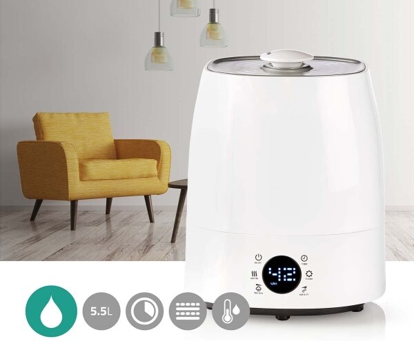 Nedis HUMI120CWT - Oвлажнител за въздух с LED дисплей 5,5 l 110W/230V