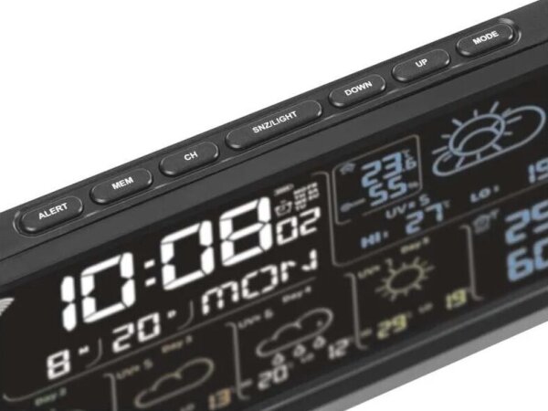 Метеорологична станция с LCD дисплей GoSmart 230V/3xAAA Wi-Fi Tuya черен