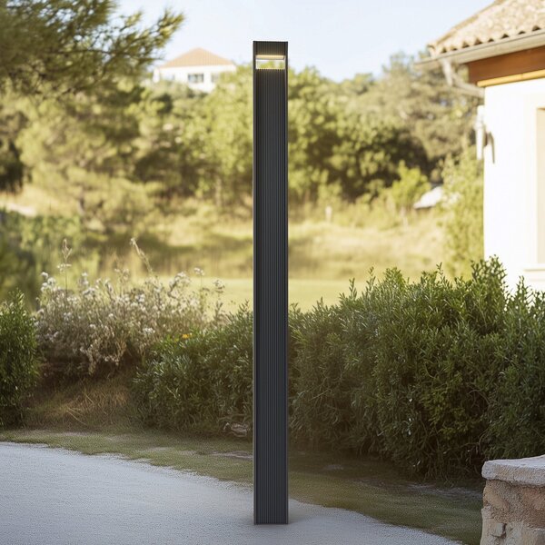 Lucande LED външно осветление Tavion, 230 cm, антрацит, IP65, Черен, Алуминий, Модерен
