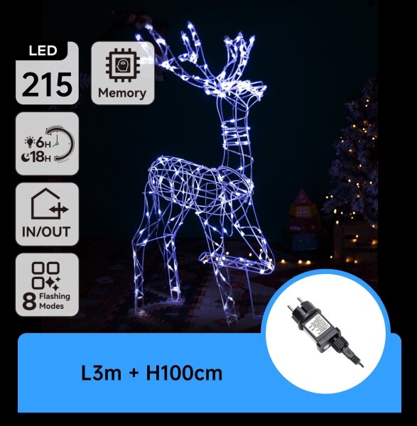 BRILAGI - Външна LED коледна украса LED/3,6W/31/230V 6500K 105 cm IP44 елен