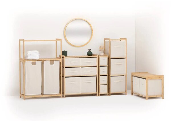 Пейка за съхранение 5five Tidy Box, 2 отделения, Бамбук