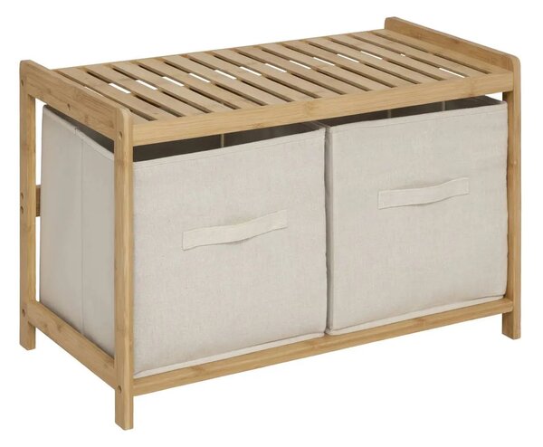 Пейка за съхранение 5five Tidy Box, 2 отделения, Бамбук