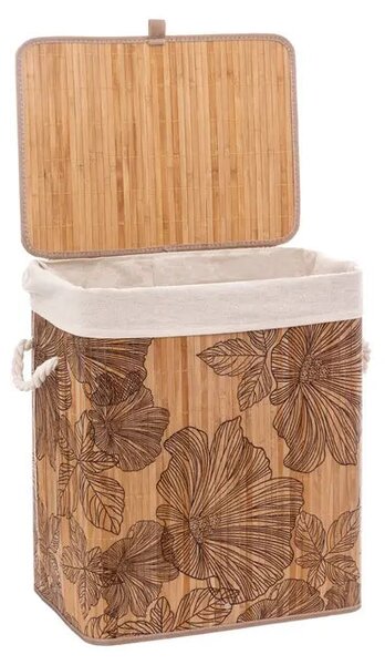 Кош за пране 5five Blackflora, Бамбук, 60 l