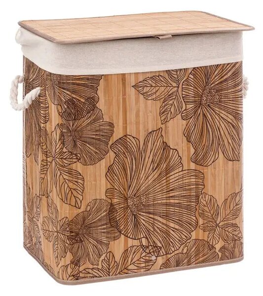 Кош за пране 5five Blackflora, Бамбук, 60 l