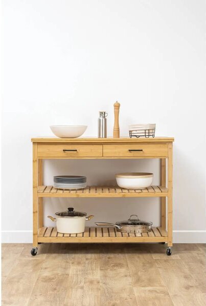 Кухненска количка 5five Linha, Бамбук, 4 нива, Kitchen Island