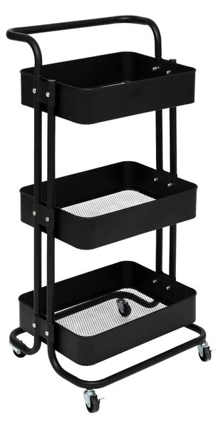 Кухненска количка 5five Black Edition, Черен, Метал, 3 нива