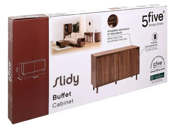 Бюфет 5five Slidy, С 2 плъзгащи врати, 120x40x72 cm