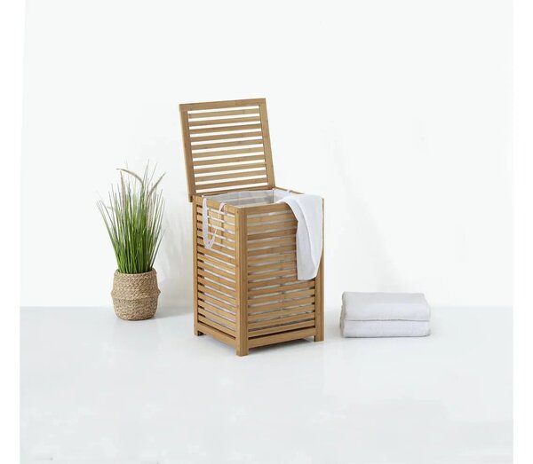 Кош за пране 5five Sicela, Бамбук, 65 L - Черен