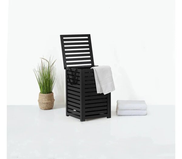 Кош за пране 5five Sicela, Бамбук, 65 L - Черен