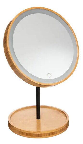 Огледало за баня 5five, Бамбук, LED, Ø16 cm