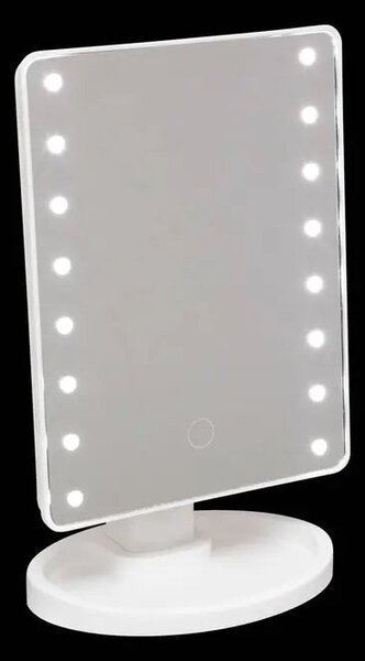 Огледало за баня 5five, LED, Правоъгълно, 16x28 cm, Бяло