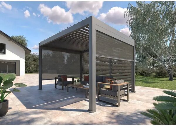 Пергола Hesperide Evora, Алуминий, Графит, 4x3 m